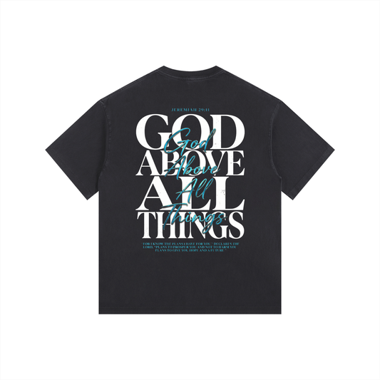 GOD ABOVE ALL THINGS WASHED OVERSIZED T-SHIRT
