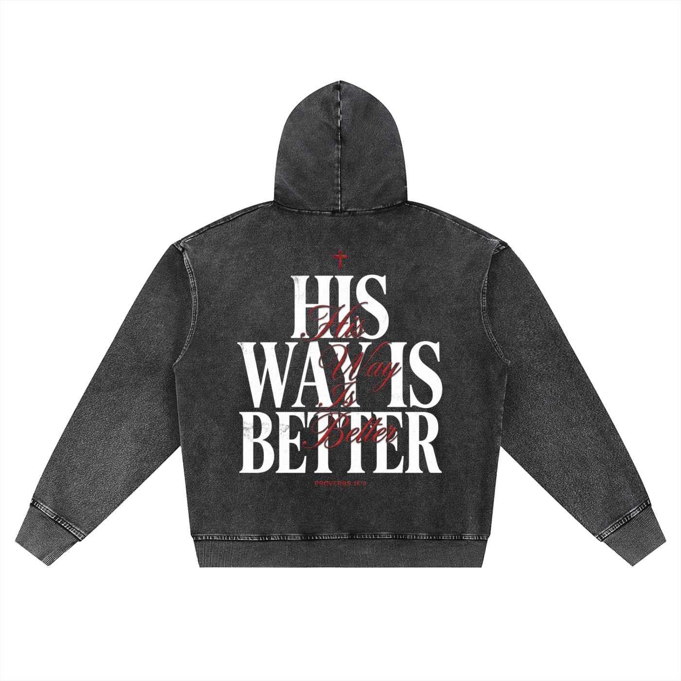 HIS WAY IS BETTER OVERSIZED ZIP-UP HOODIE