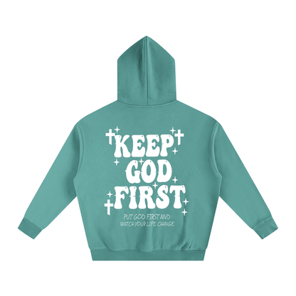 KEEP GOD FIRST FLEECE HOODIE