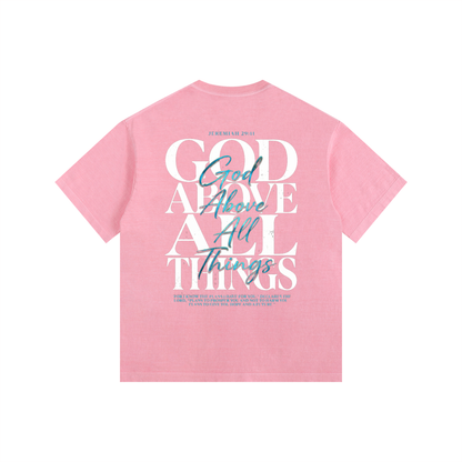 GOD ABOVE ALL THINGS WASHED OVERSIZED T-SHIRT