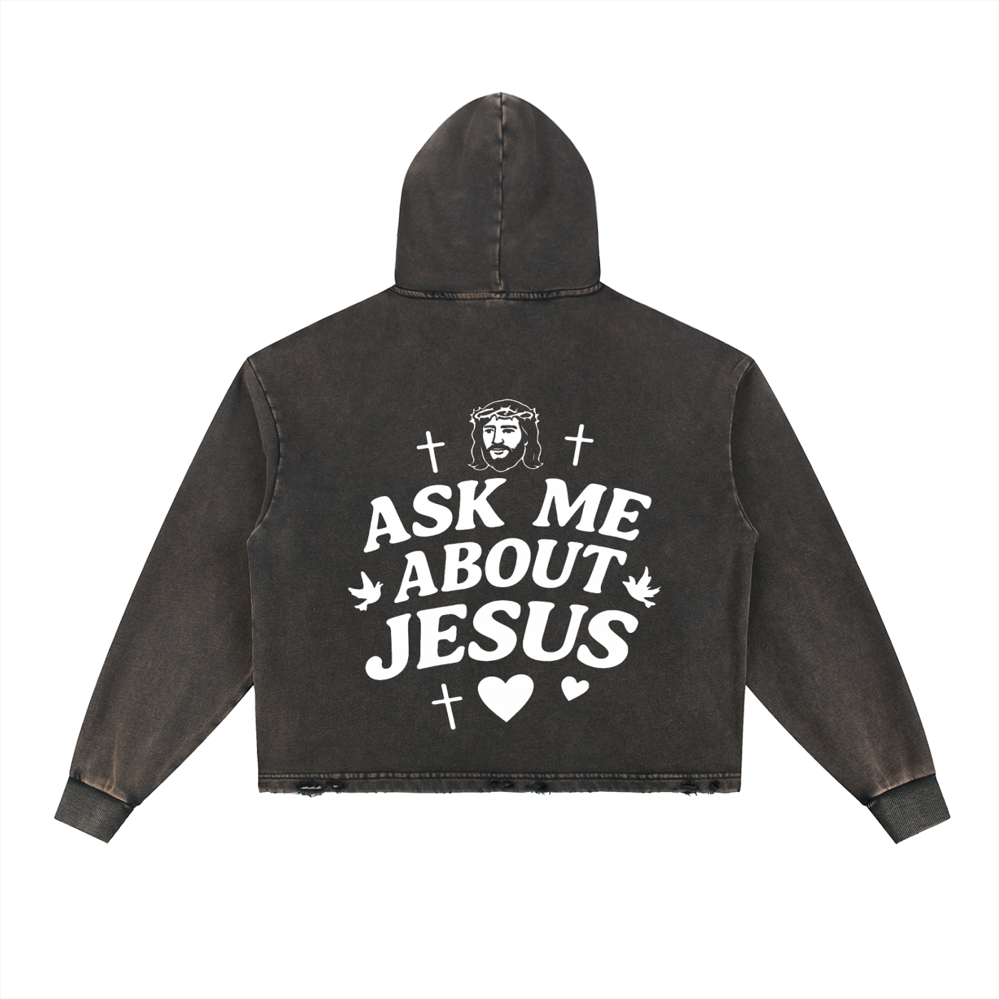 ASK ME ABOUT JESUS VINTAGE HOODIE