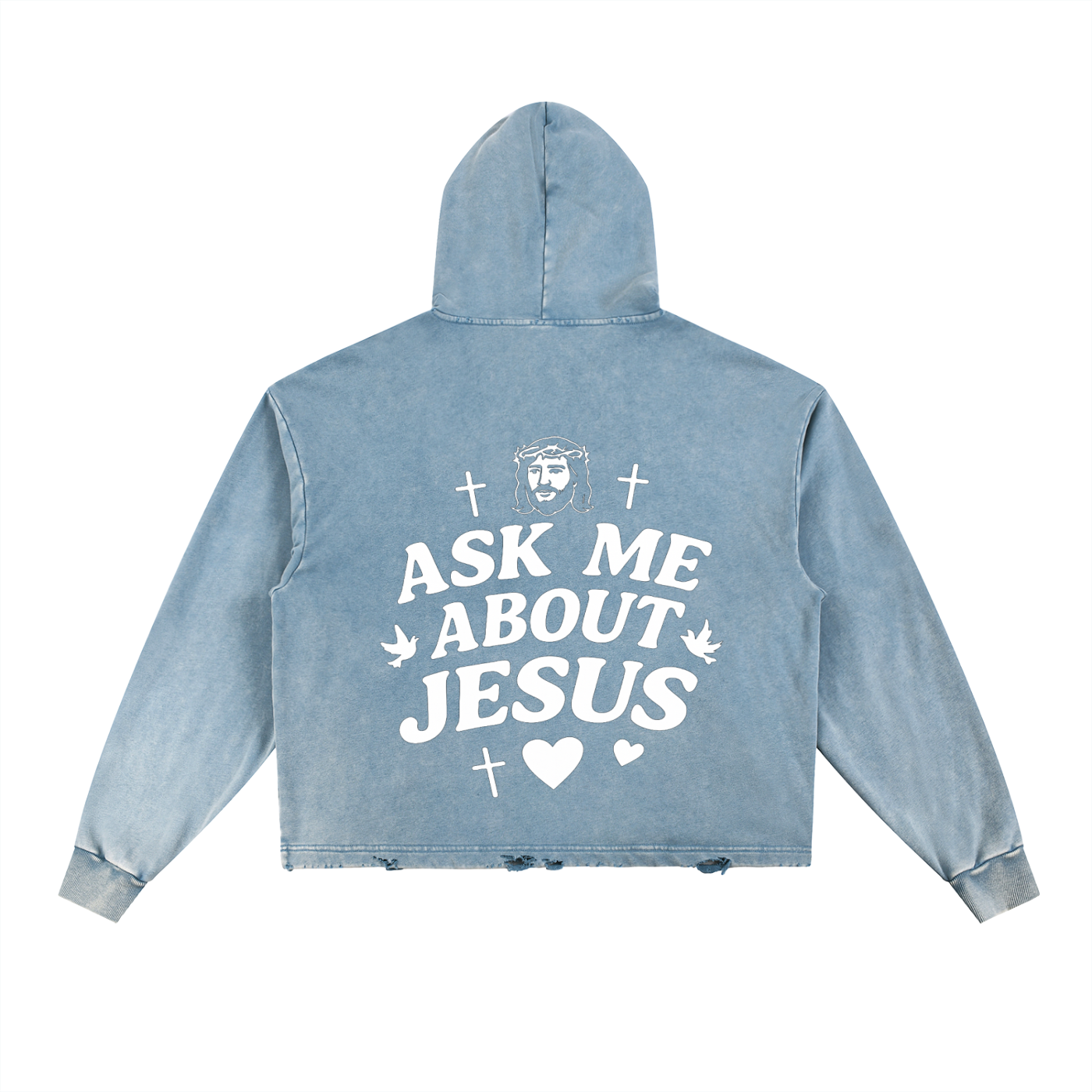 ASK ME ABOUT JESUS VINTAGE HOODIE