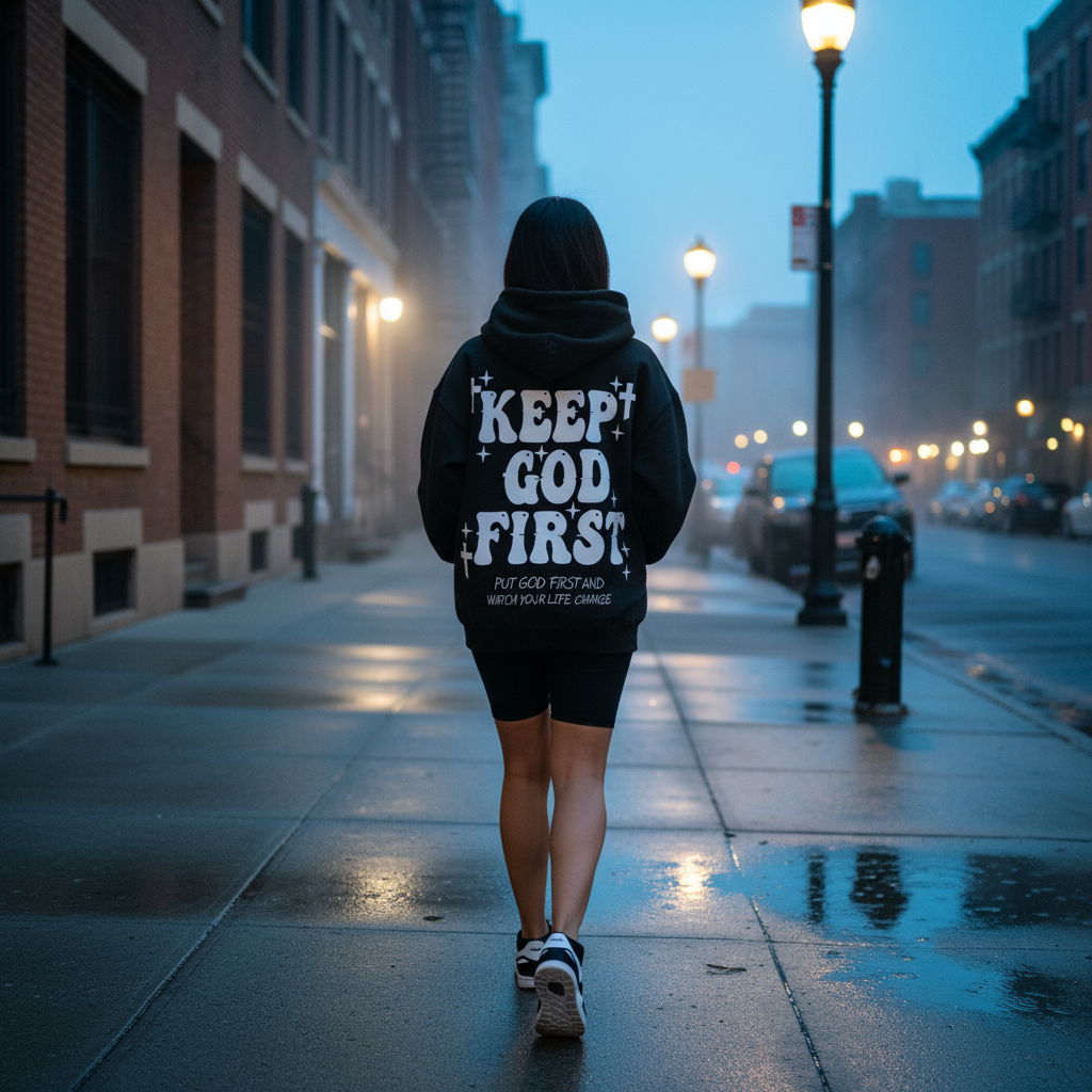 KEEP GOD FIRST FLEECE HOODIE