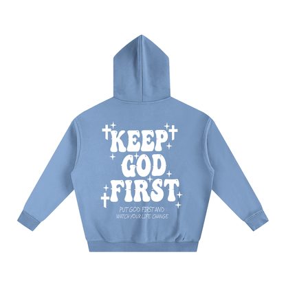 KEEP GOD FIRST FLEECE HOODIE