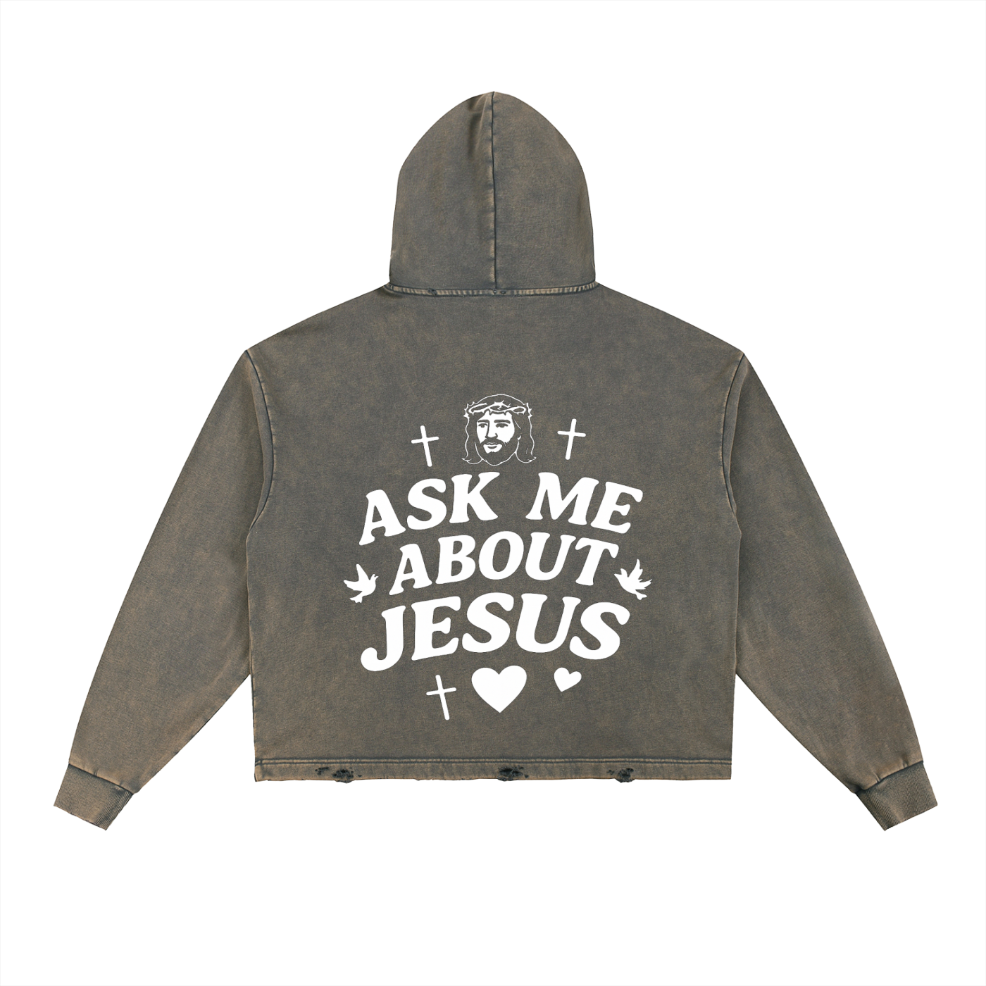 ASK ME ABOUT JESUS VINTAGE HOODIE