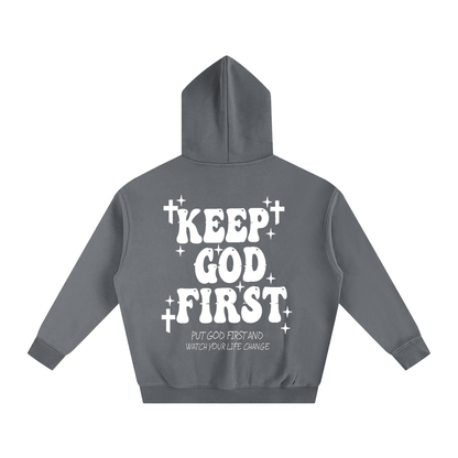 KEEP GOD FIRST FLEECE HOODIE