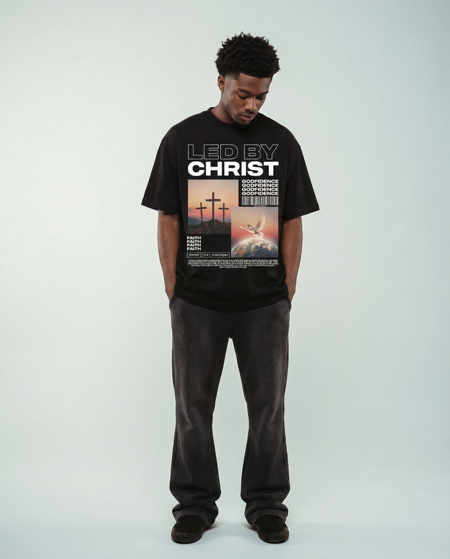 LED BY CHRIST OVERSIZED T-SHIRT