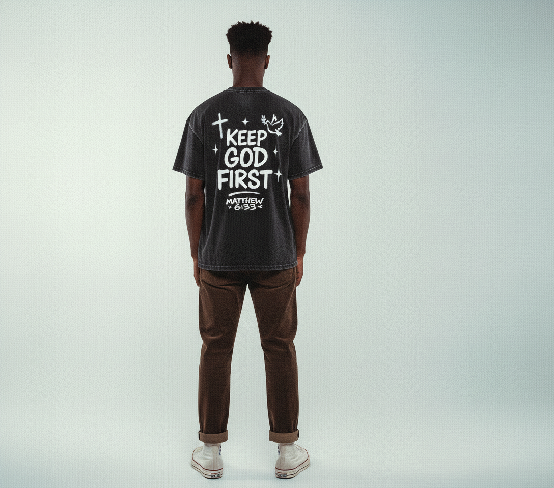 KEEP GOD FIRST OVERSIZED T-SHIRT