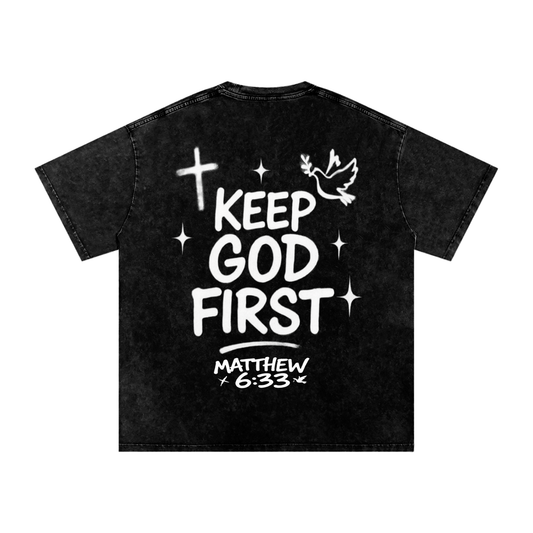 Oversize ,Sunfade,T-shirt ,Christian ,God 