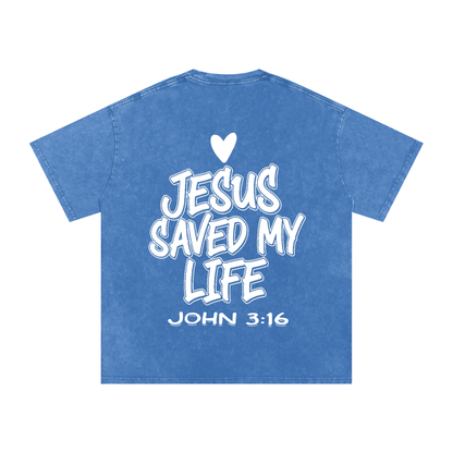 JESUS SAVED MY LIFE OVERSIZED T-SHIRT