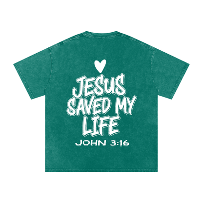 JESUS SAVED MY LIFE OVERSIZED T-SHIRT