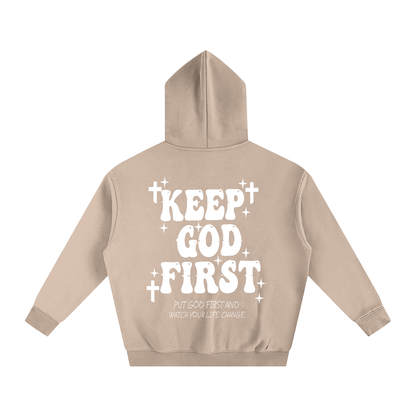 KEEP GOD FIRST FLEECE HOODIE