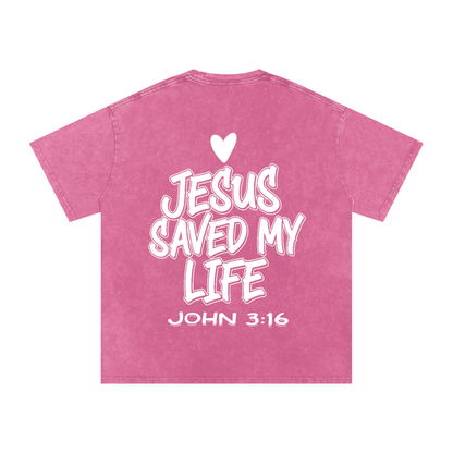 JESUS SAVED MY LIFE OVERSIZED T-SHIRT