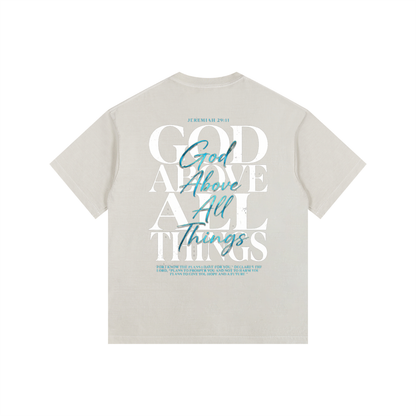 GOD ABOVE ALL THINGS WASHED OVERSIZED T-SHIRT