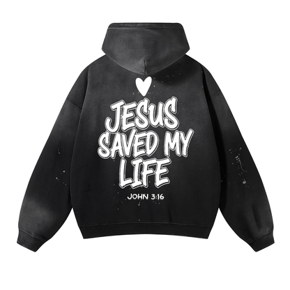 JESUS SAVED MY LIFE VINTAGE HOODIE