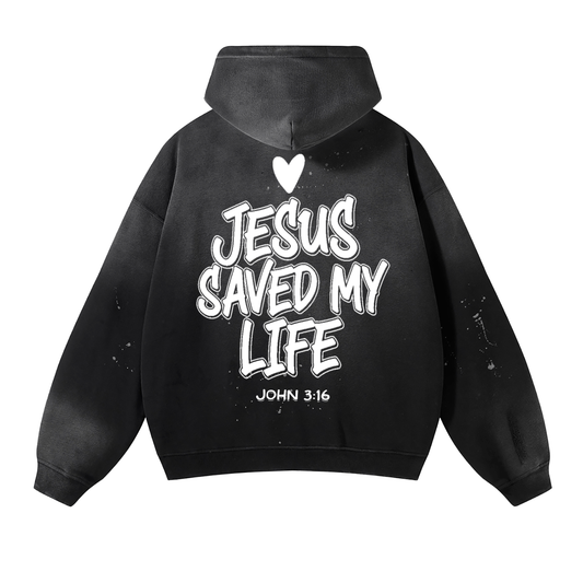 JESUS SAVED MY LIFE VINTAGE HOODIE