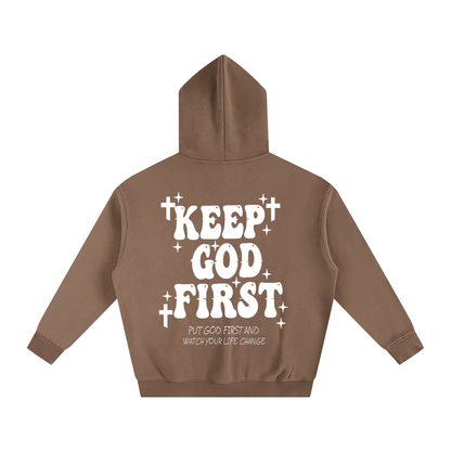 KEEP GOD FIRST FLEECE HOODIE